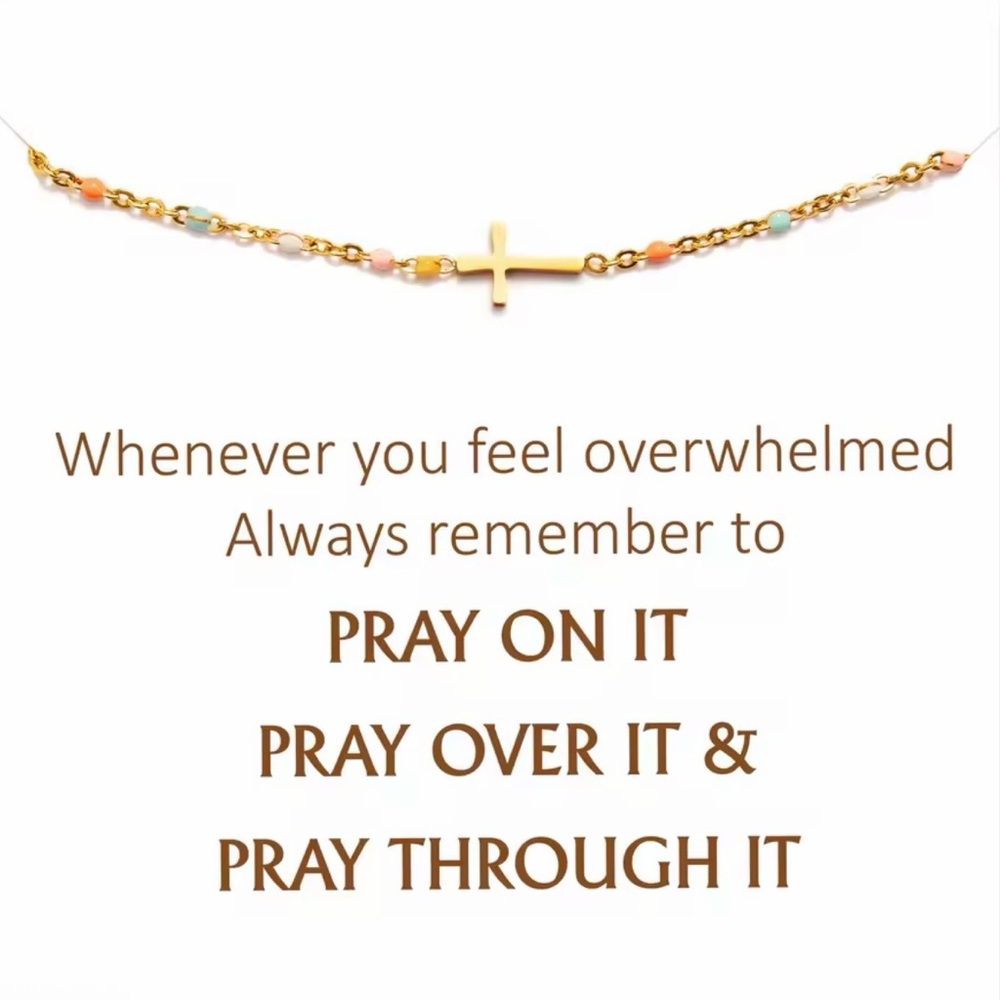 Gold Cross Bracelet Multicolor with message card